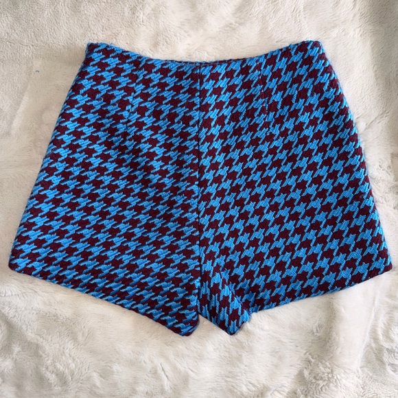 Avec Les Filles Blue and Burgundy Houndstooth Skort size 2 - Picture 5 of 9